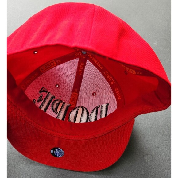 DOPE Hat Mens Fitted Red Baseball Cap Size 7.5 - Picture 6 of 8